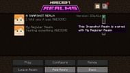 The free Snapshot Realm selection screen in Java 23w41a (Image via Mojang)